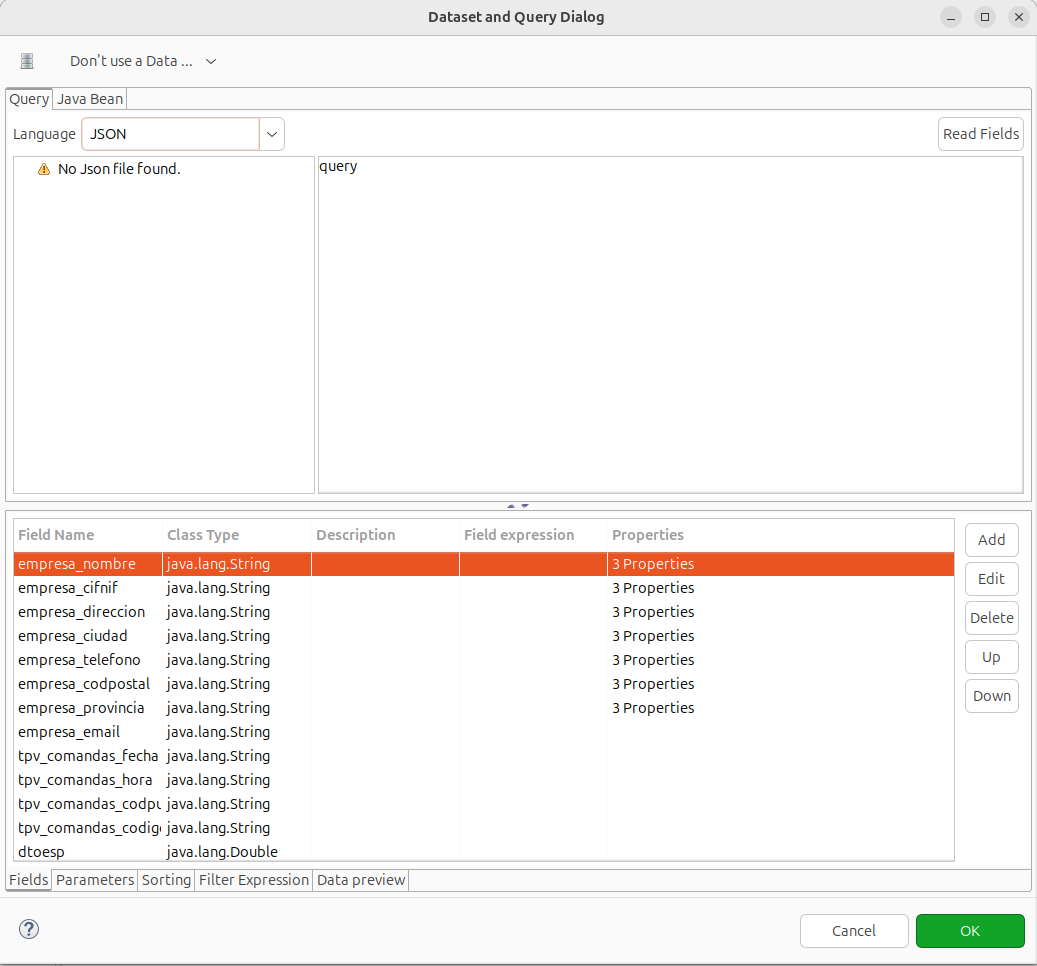 Editor de query