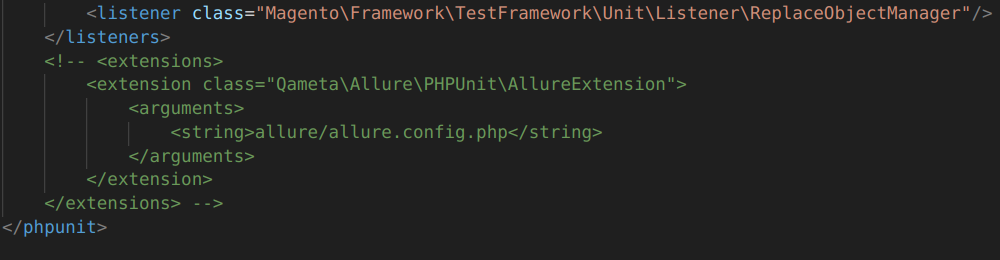 phpunit xml