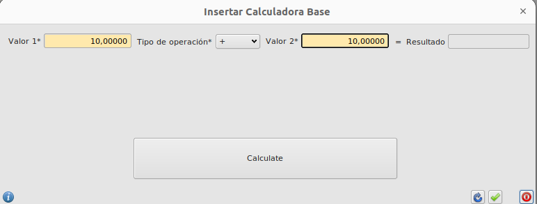 Formlario Calculadora Base abierto en Eneboo
