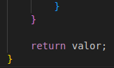Final del código unicamente con return