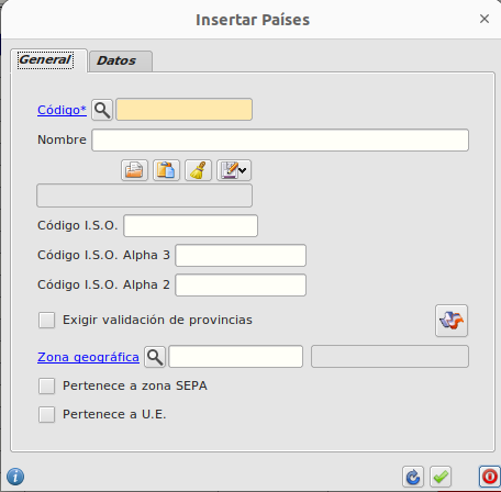 Formulario Pais actual