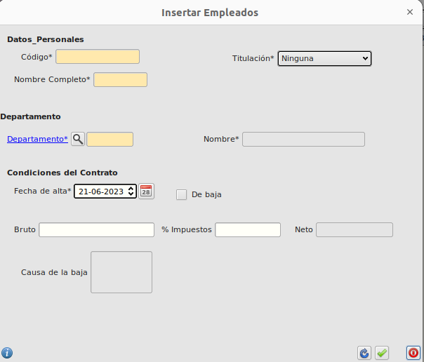 formulario Empleados en QT Designer