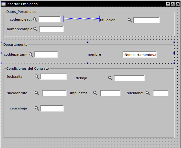 formulario Empleados en QT Designer