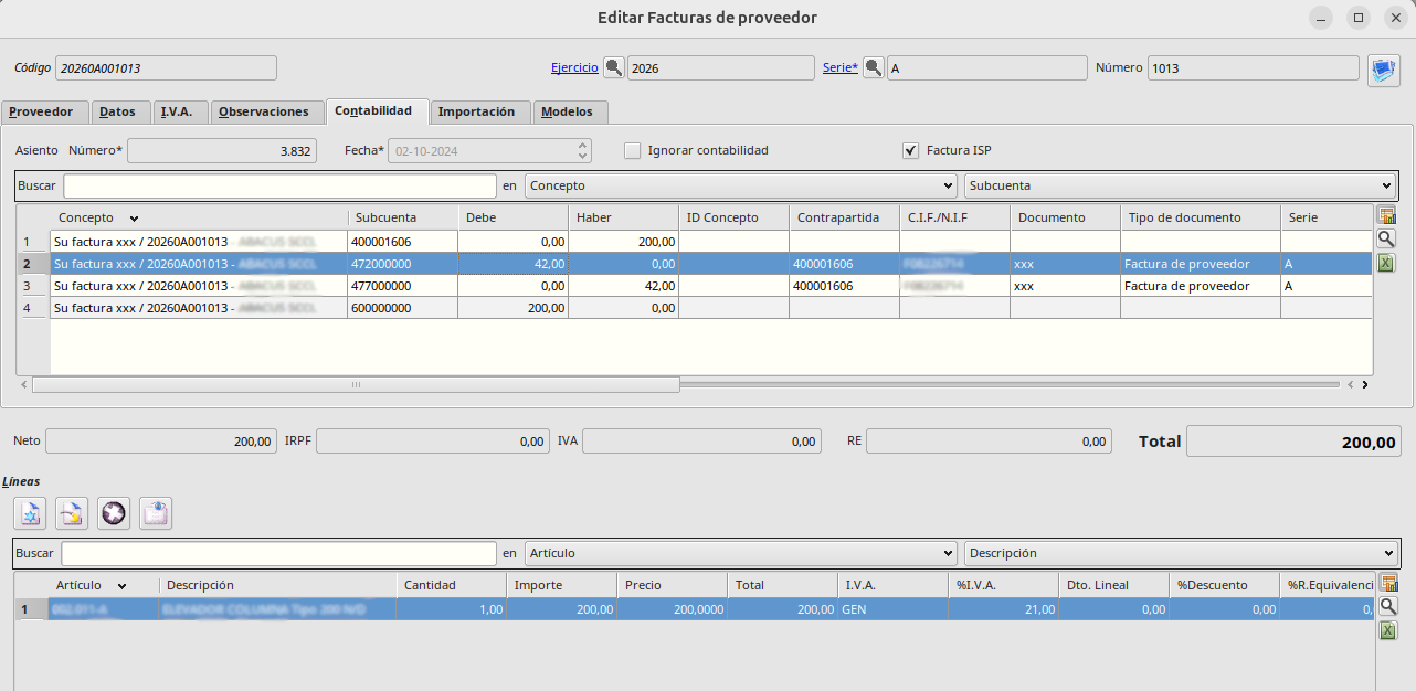 Factura ISP