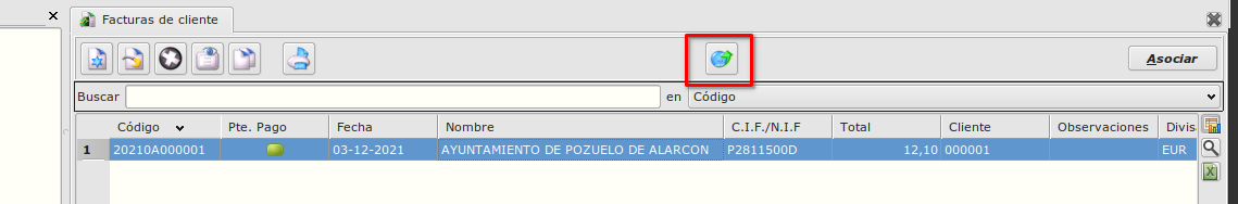 Formulario maestro de facturas