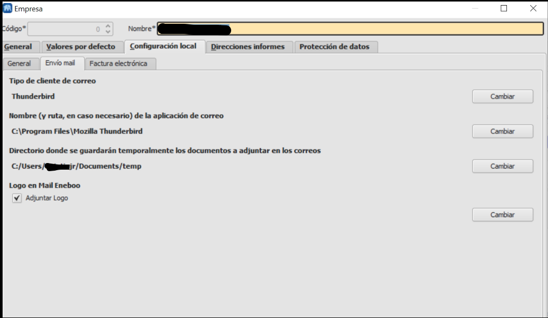 Ruta Thunderbird en Windows