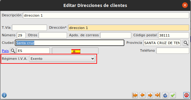 Régimen dirección cliente