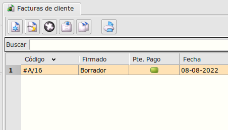 Estado borrador de una factura