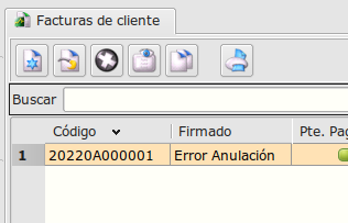 Estado error anulación