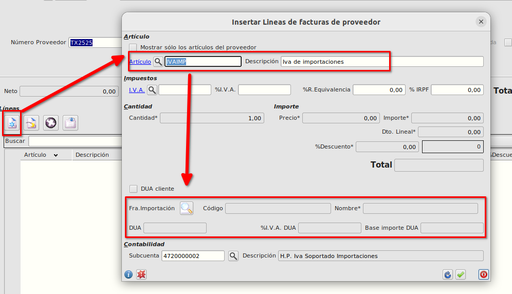 Factura proveedor