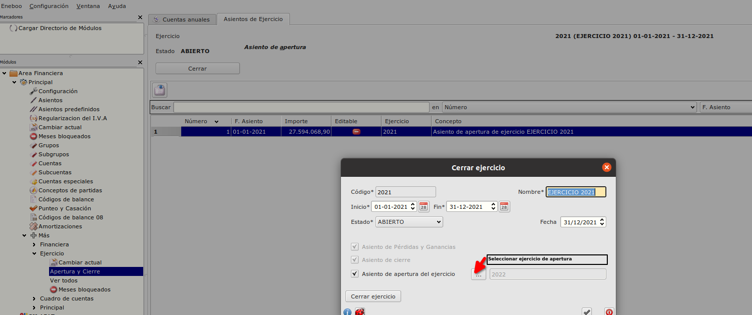 Cerrar Ejercicio Select 